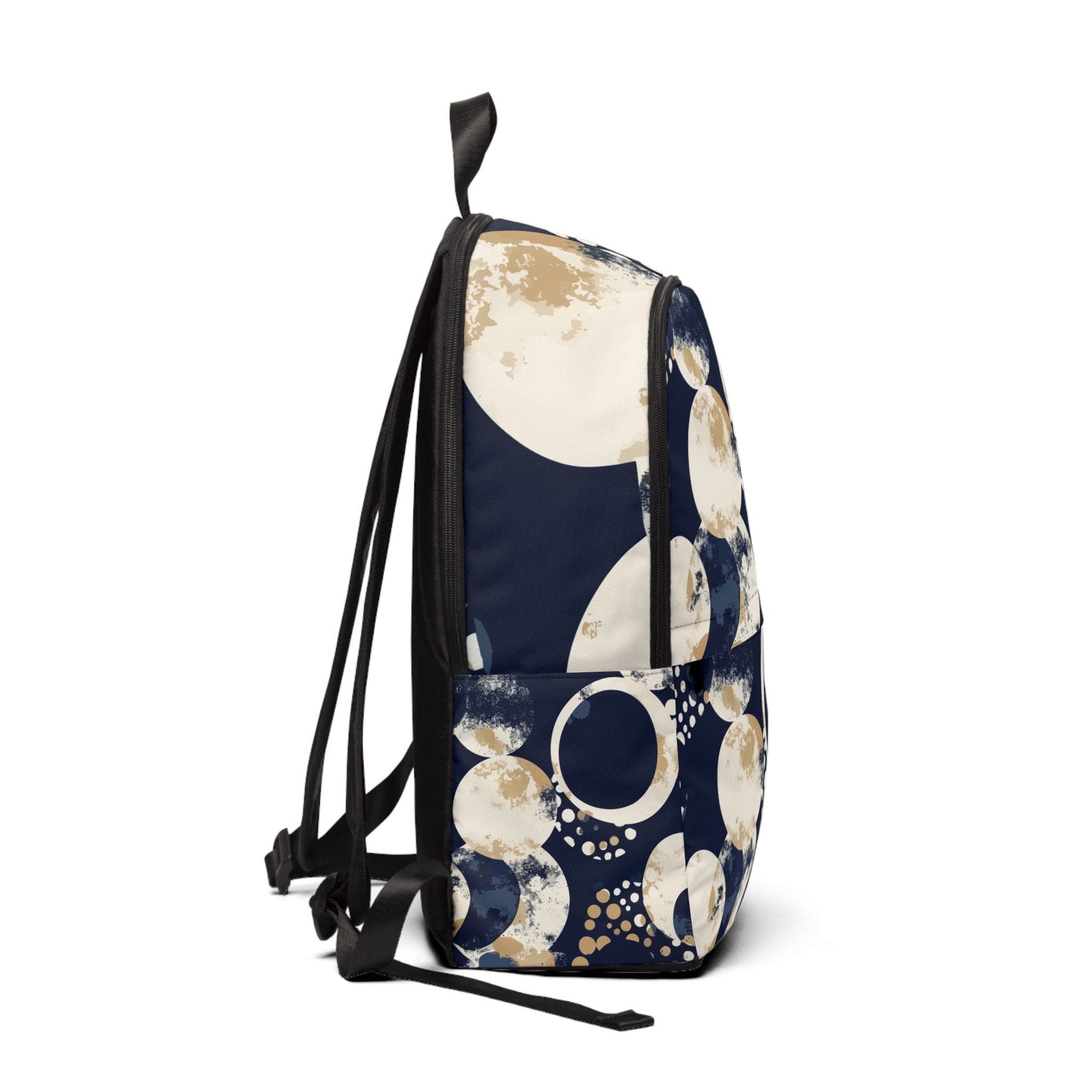 Fashion Backpack Waterproof Blue Beige Spotted Print-1
