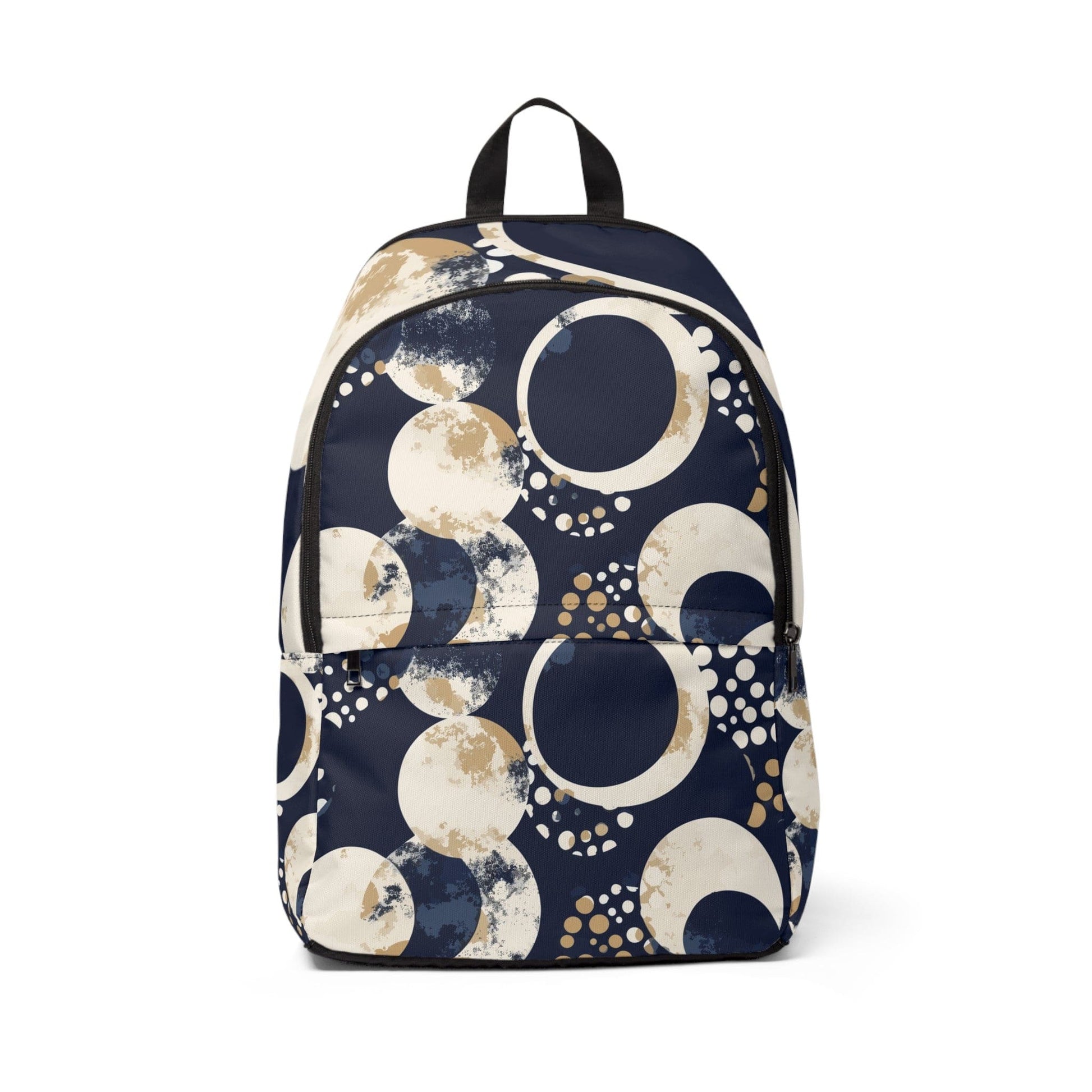 Fashion Backpack Waterproof Blue Beige Spotted Print-0