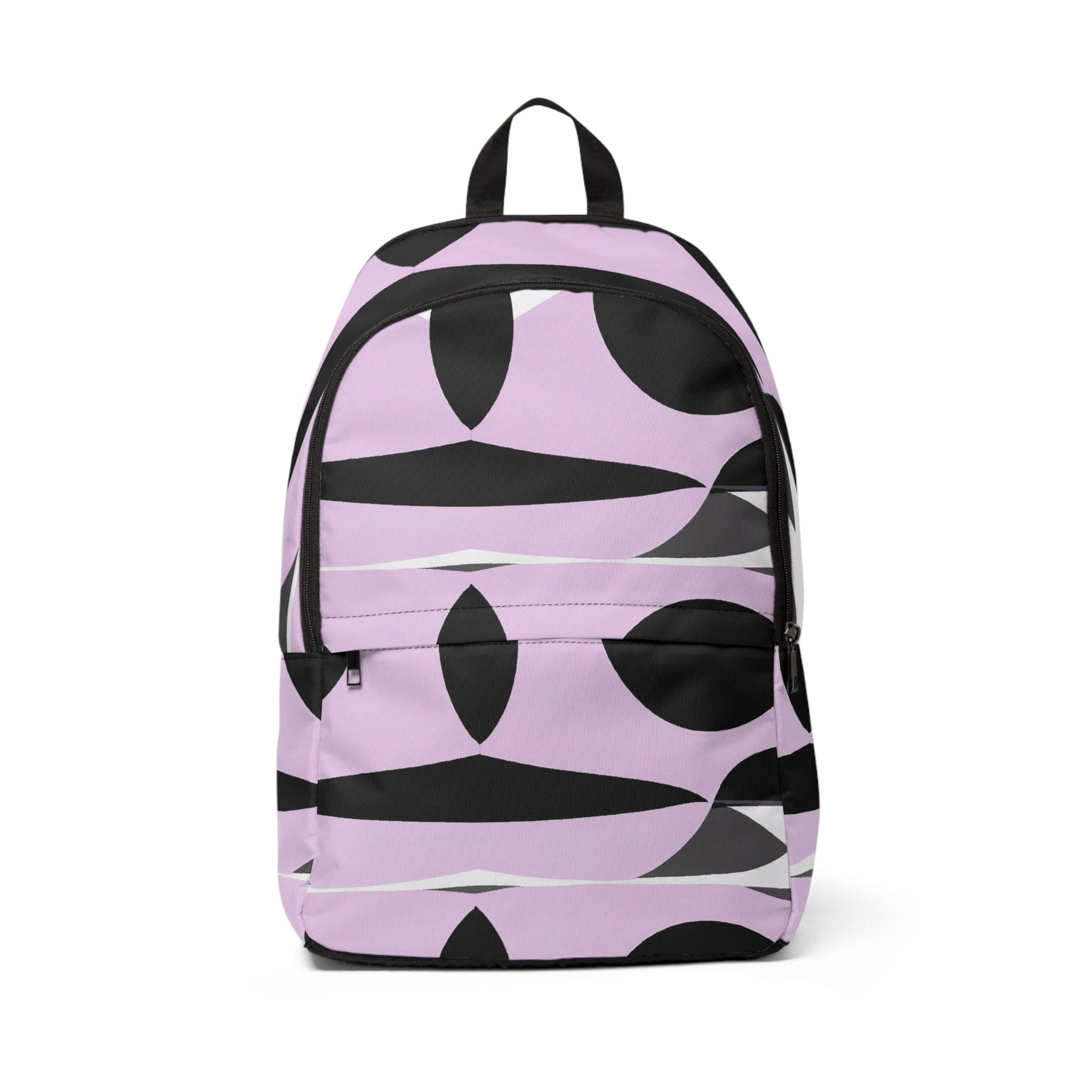 Fashion Backpack Waterproof Geometric Lavender and Black Pattern-0