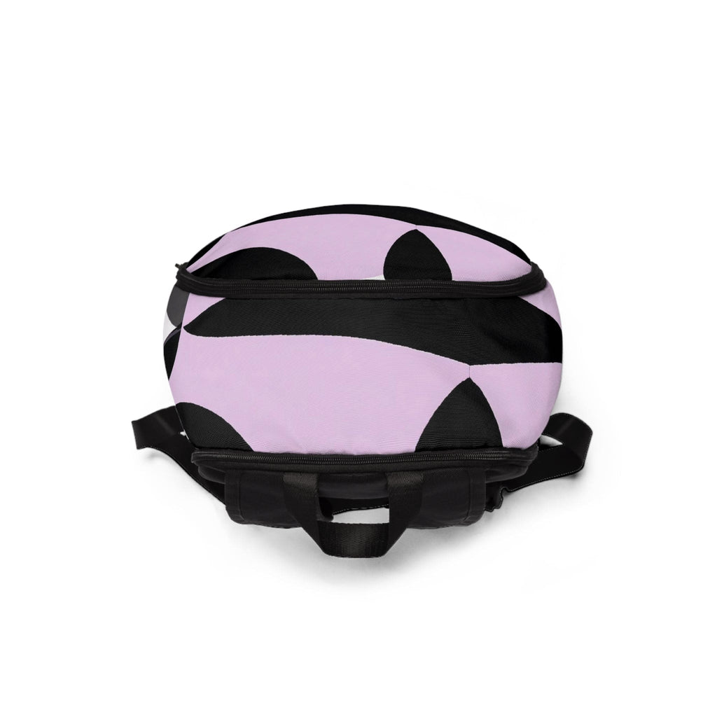 Fashion Backpack Waterproof Geometric Lavender and Black Pattern-3
