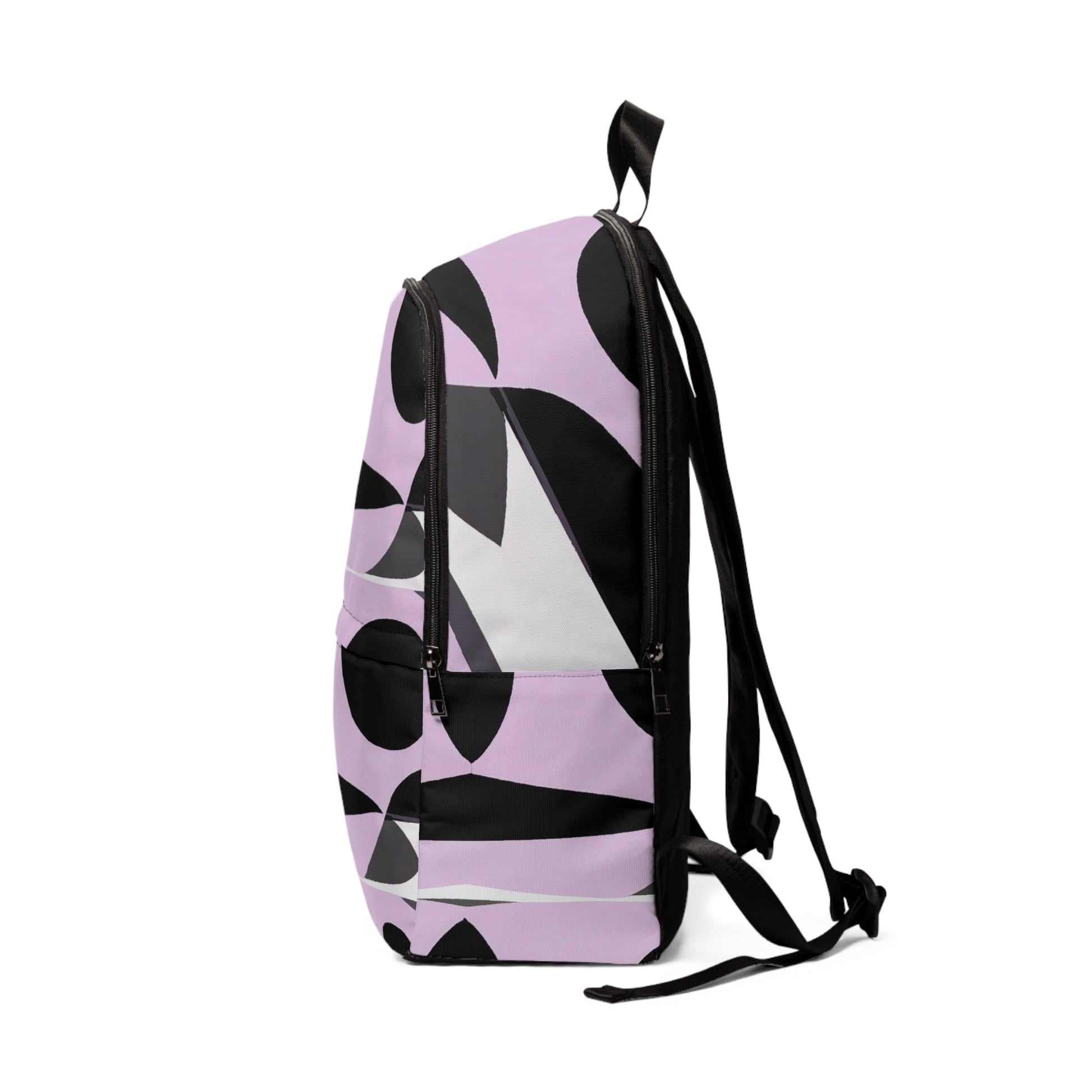 Fashion Backpack Waterproof Geometric Lavender and Black Pattern-2