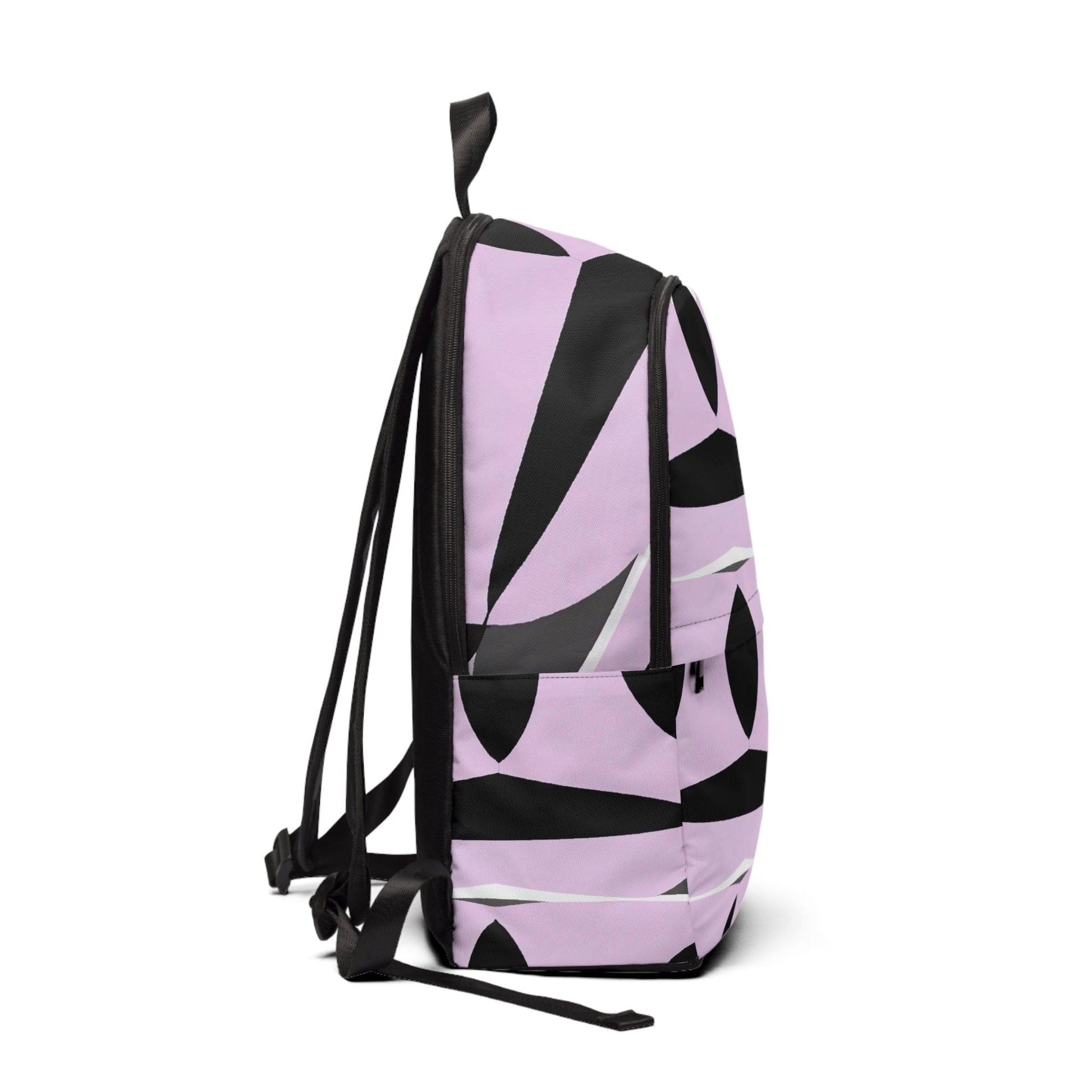 Fashion Backpack Waterproof Geometric Lavender and Black Pattern-1