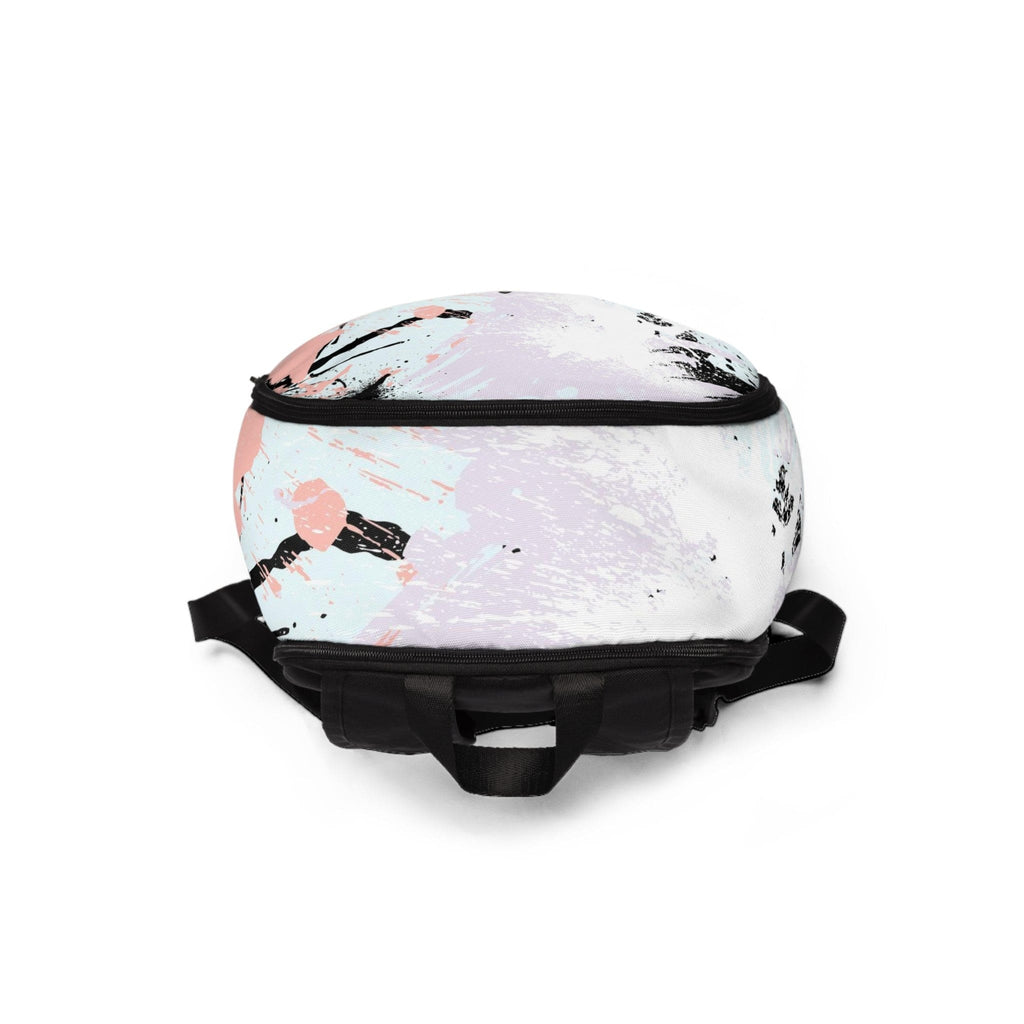 Fashion Backpack Waterproof Pink Black Abstract Print-3