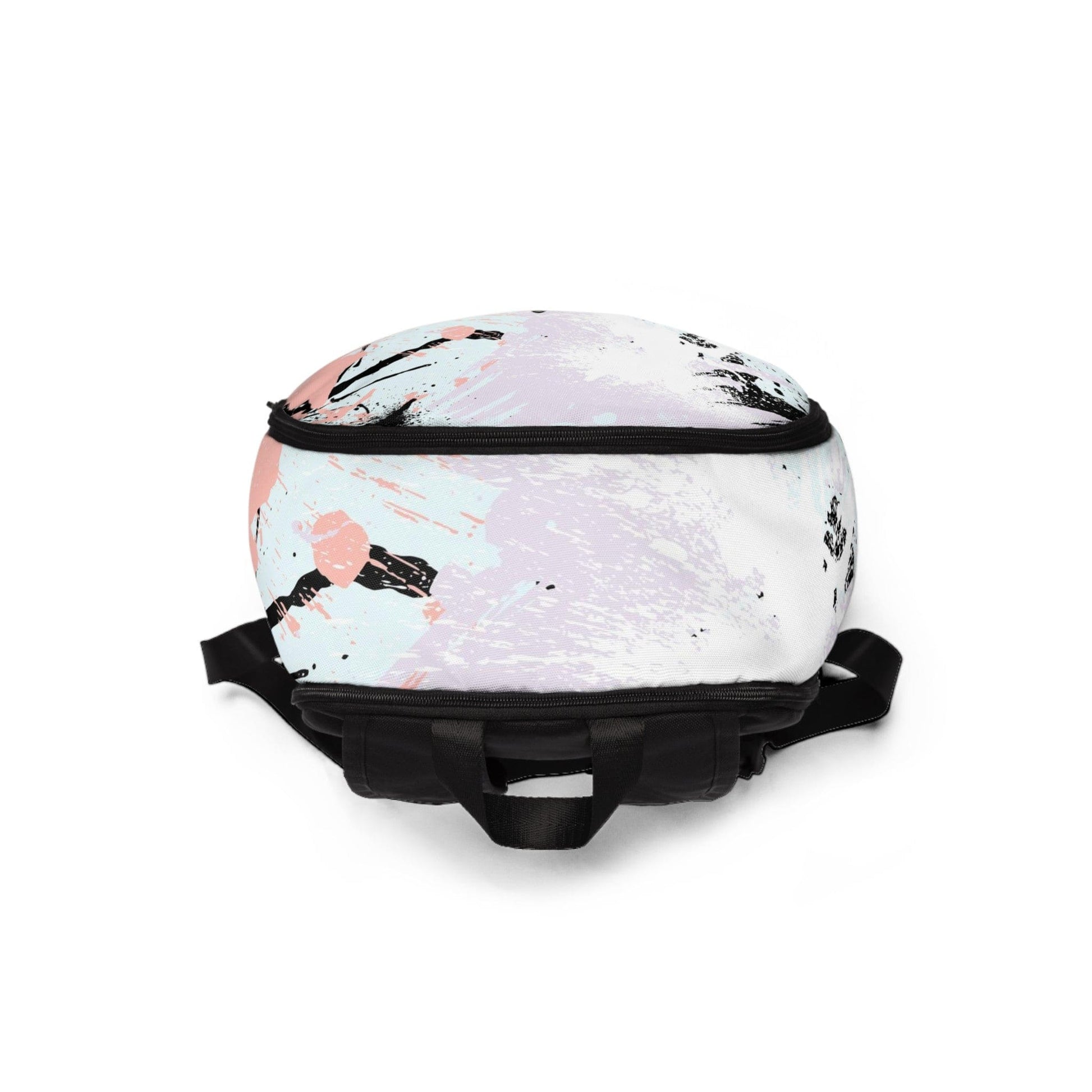 Fashion Backpack Waterproof Pink Black Abstract Print-3