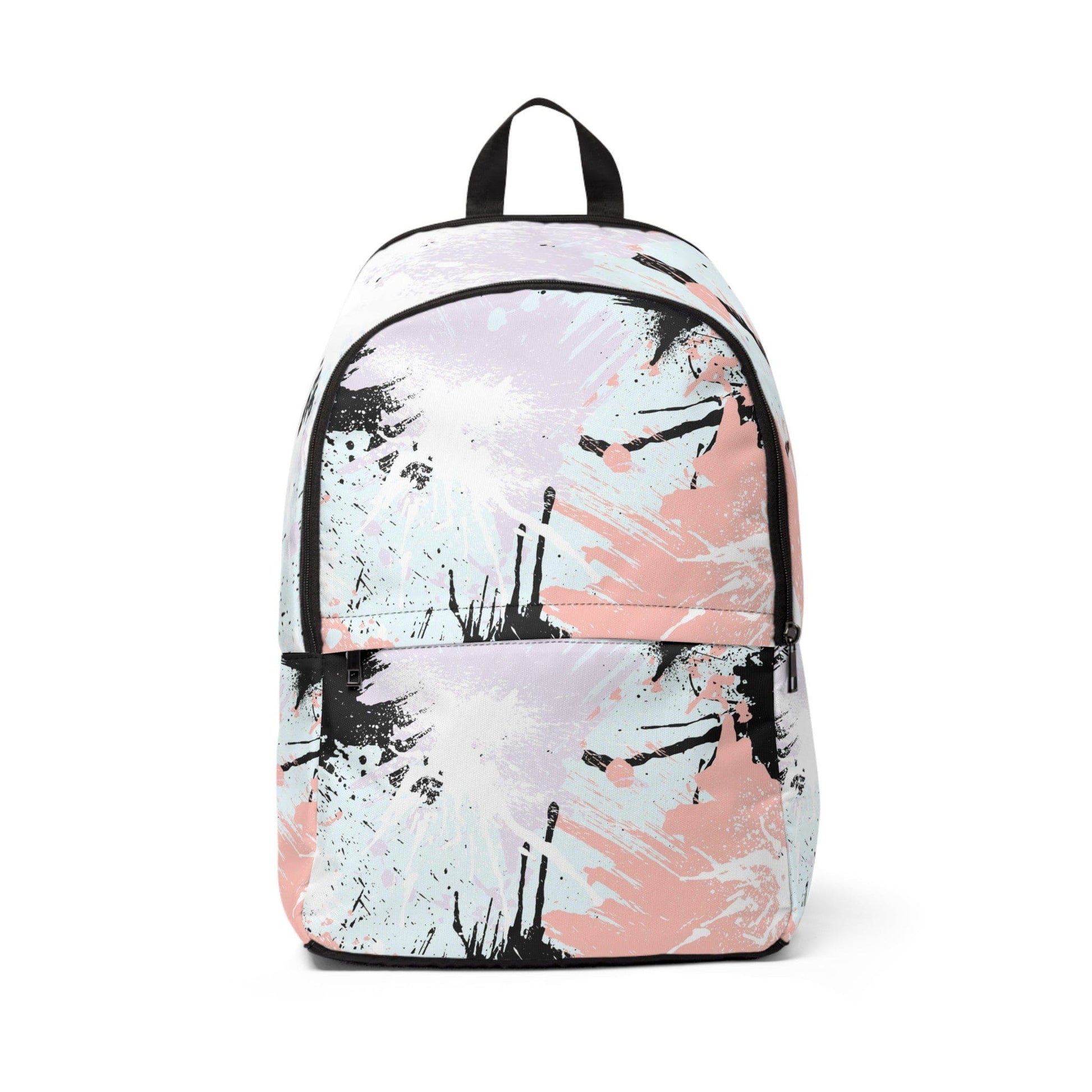 Fashion Backpack Waterproof Pink Black Abstract Print-0