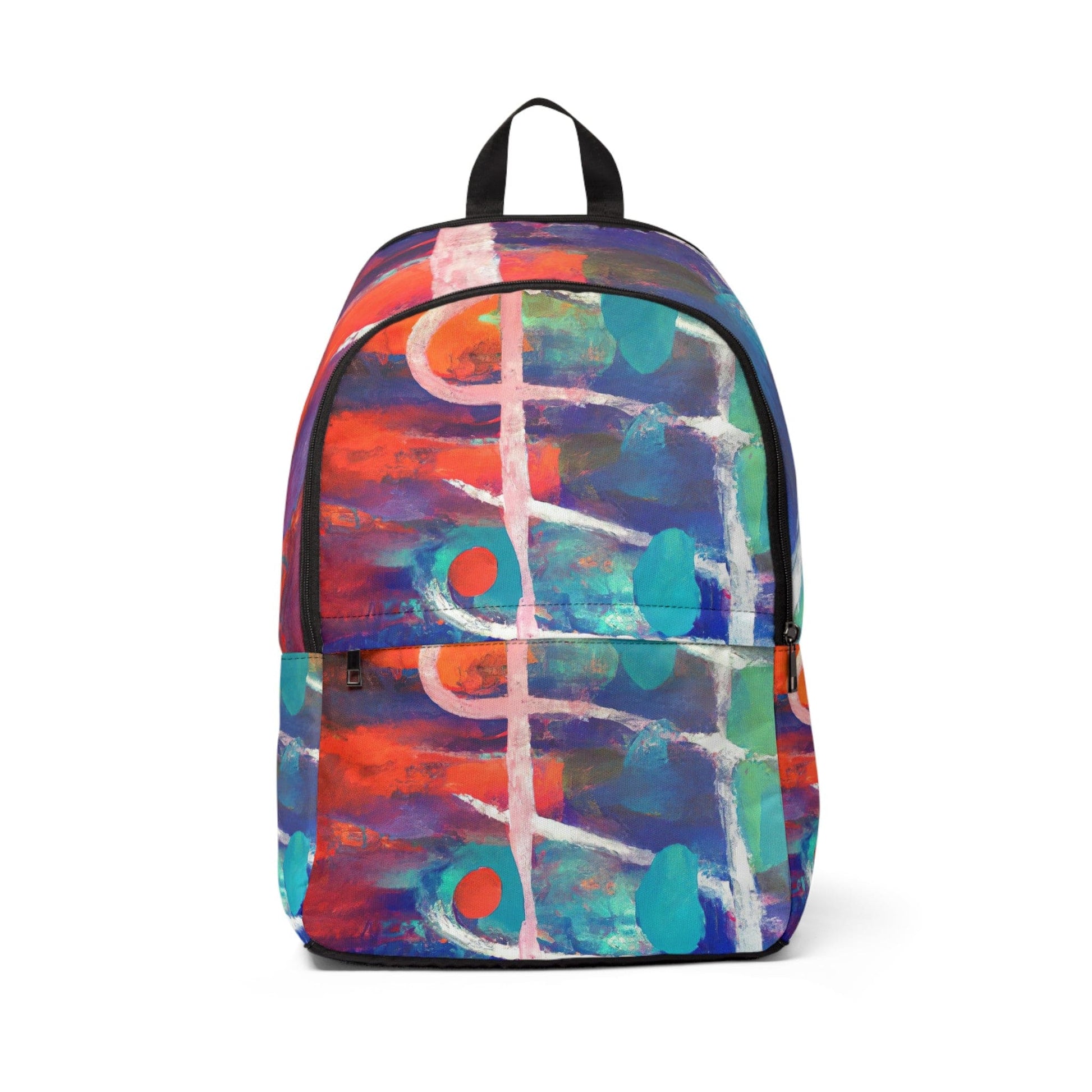 Fashion Backpack Waterproof Red Blue Multicolor Abstract Print-0