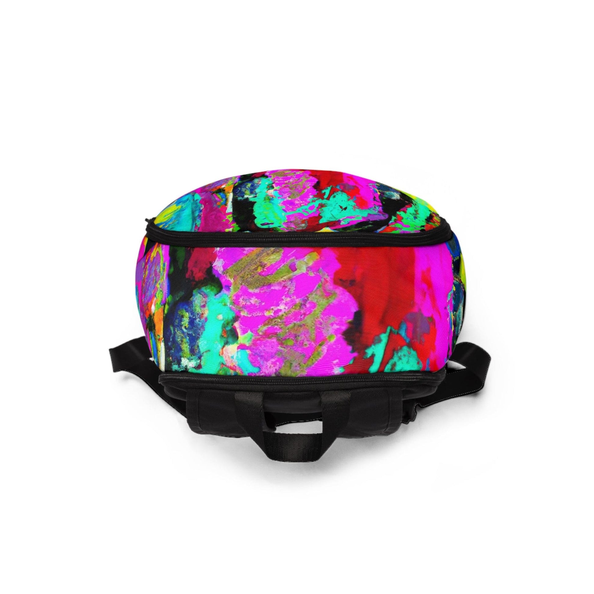 Fashion Backpack Waterproof Red Multicolor Abstract Print-3