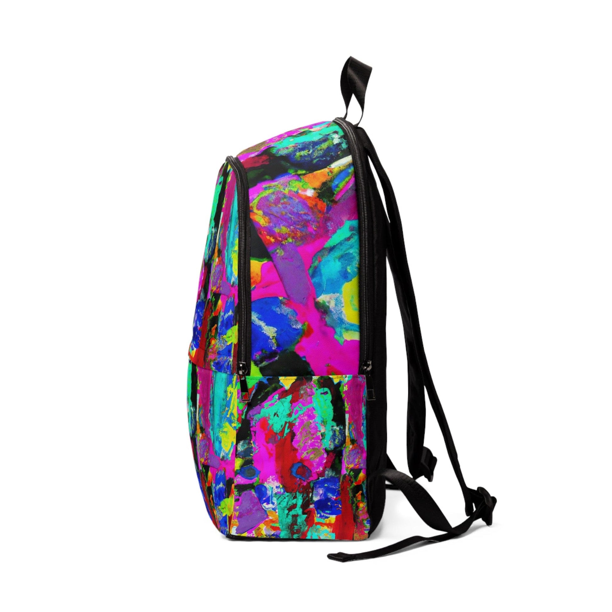 Fashion Backpack Waterproof Red Multicolor Abstract Print-2