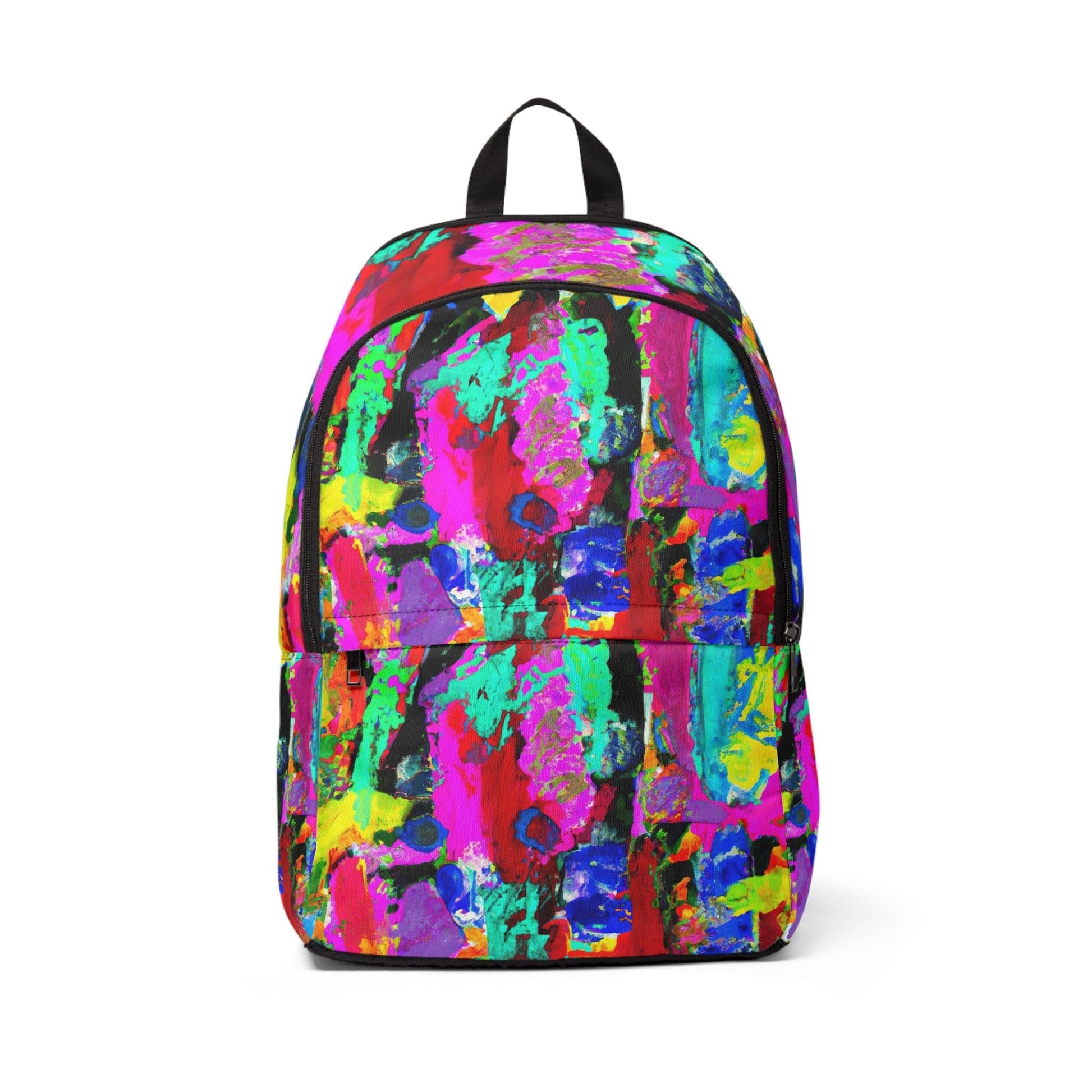 Fashion Backpack Waterproof Red Multicolor Abstract Print-0