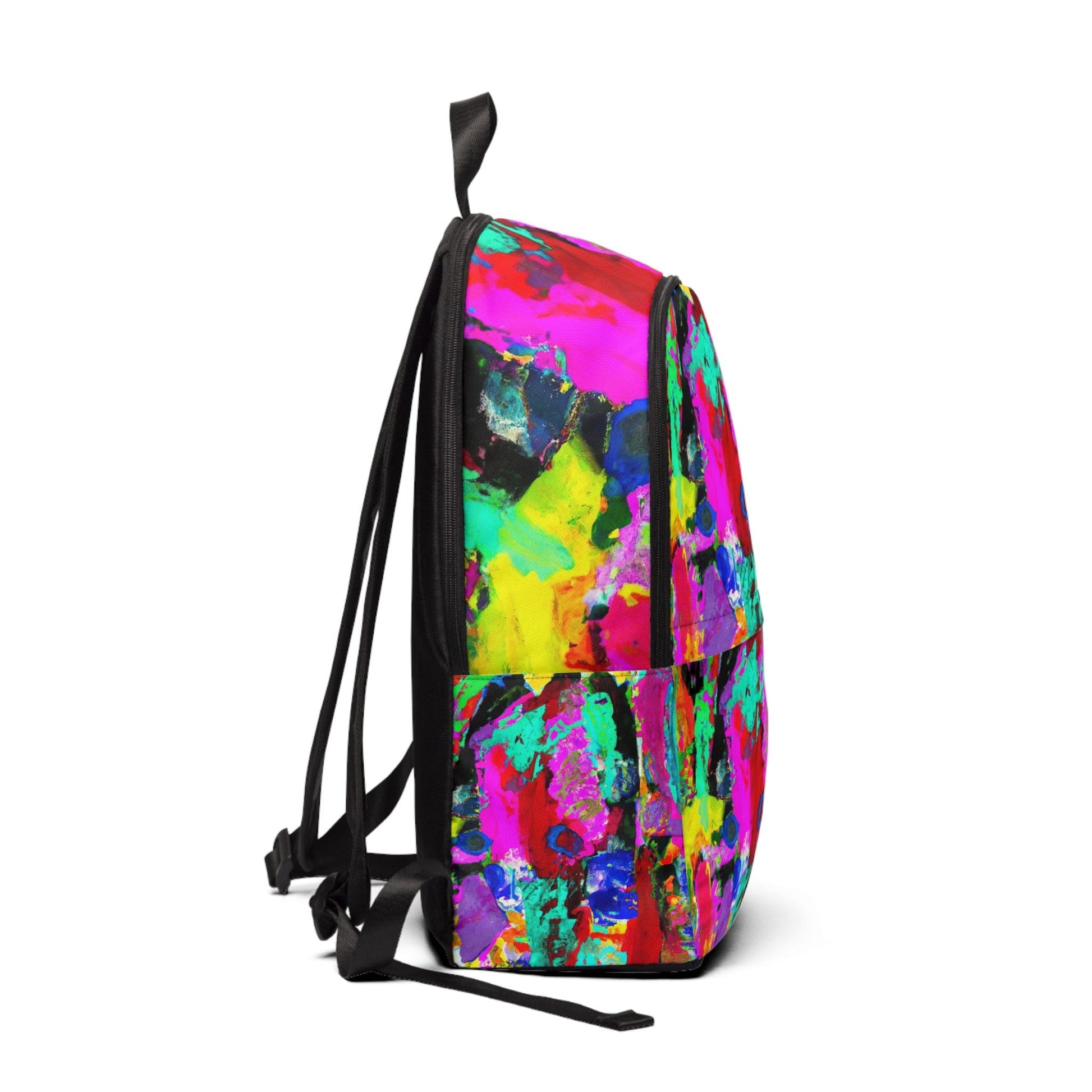 Fashion Backpack Waterproof Red Multicolor Abstract Print-1