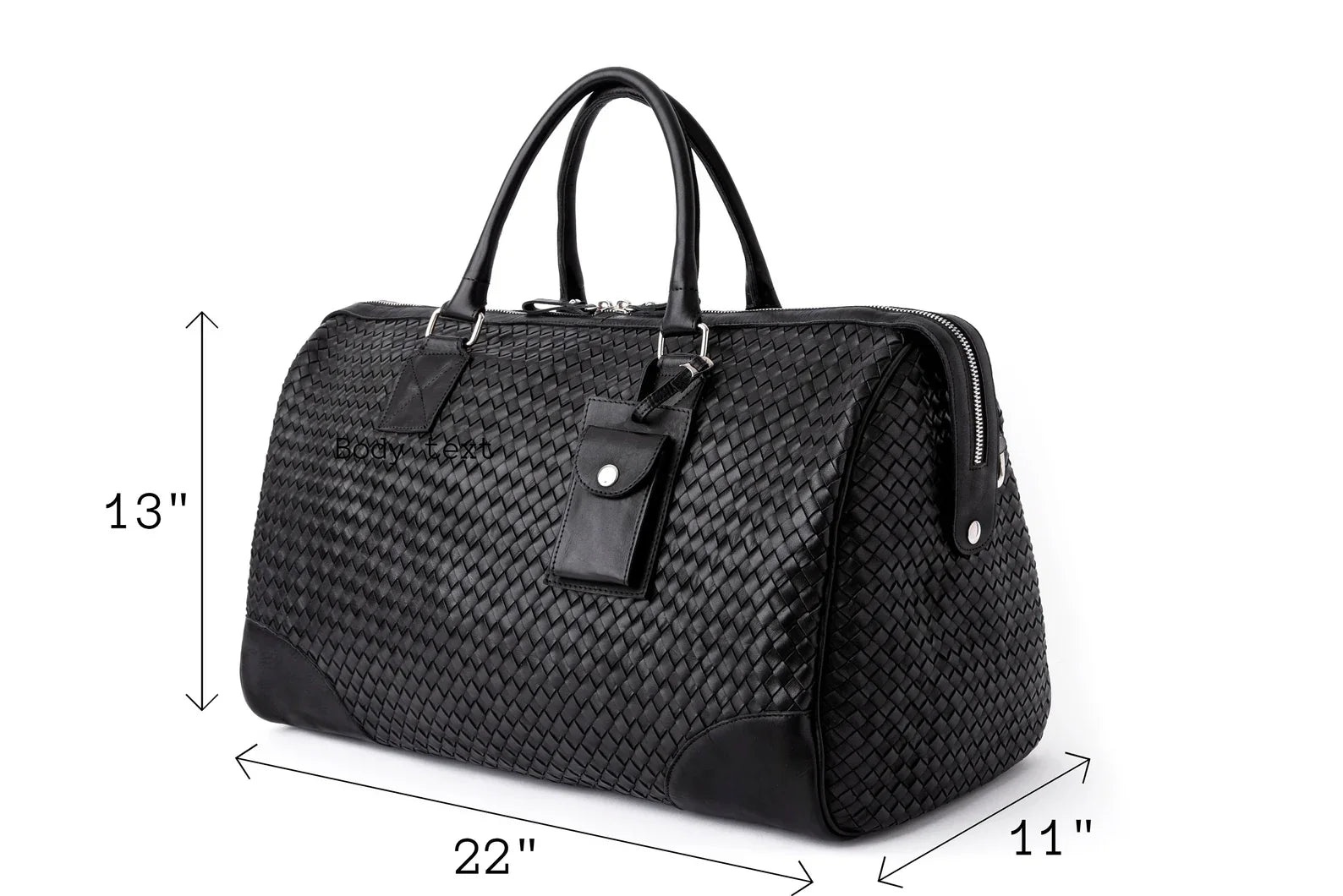 Leather Duffel Bag, Handwoven Luxury Travel Bag, Personalized Woven Leather Overnight Weekender-1