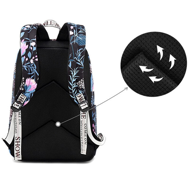 Large Capacity Women New Multifunction Flower Backpacks-2